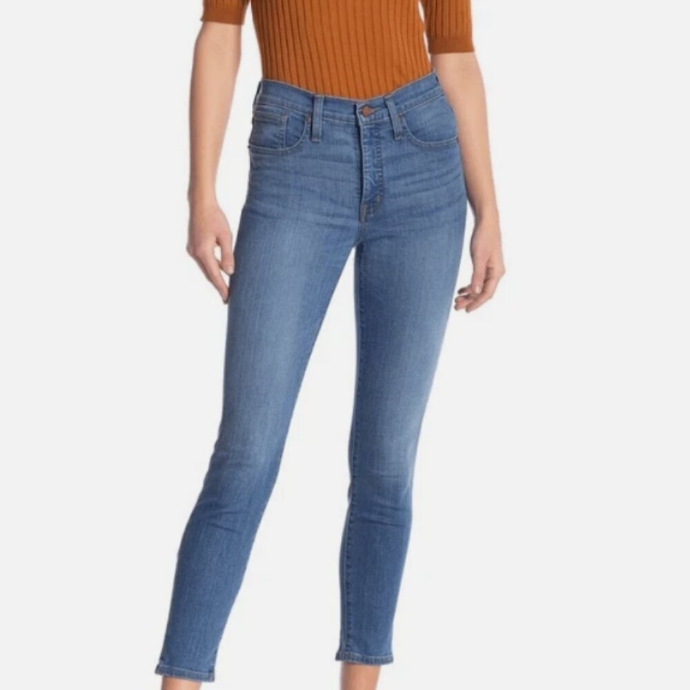 MADEWELL Jeans 9" High-Rise Skinny Women's 26 Medium Wash Blue Stretch Preppy